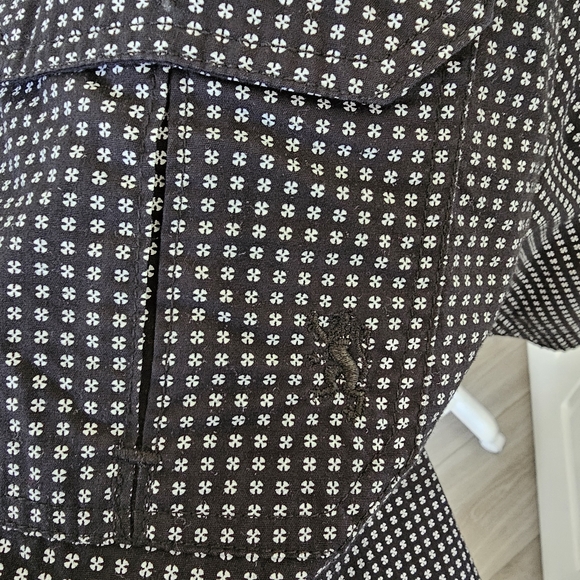 English Laundry Lions Crest Button Shirt Men Size 3X Black White Print Pockets - Picture 4 of 4